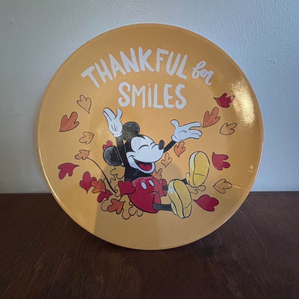 Disney Mickey Mouse Dinner Plate Kids Yellow Pottery Barn Kids Thanksgiving